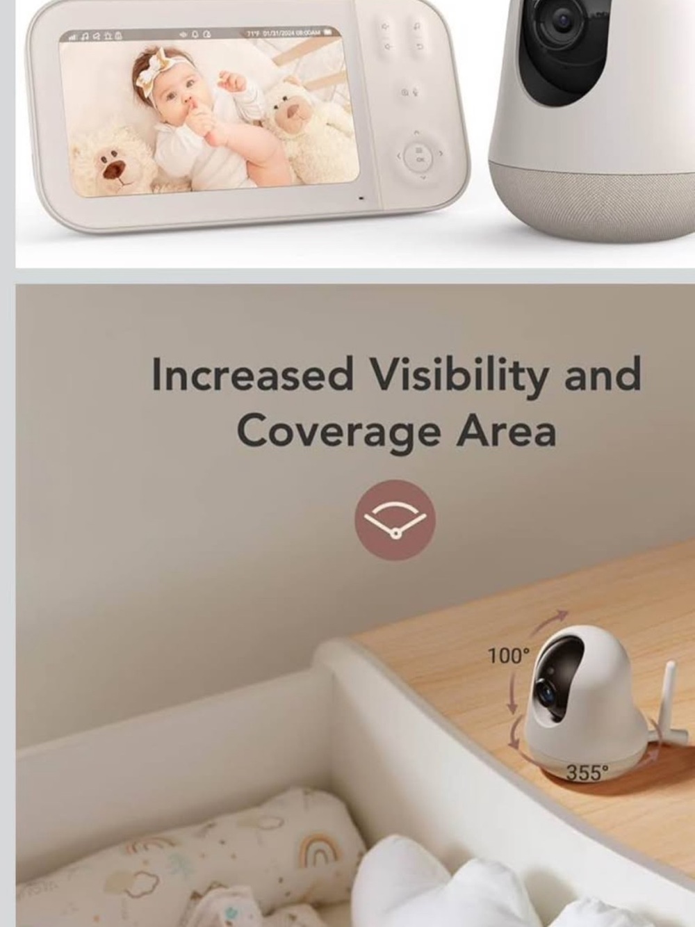 Nooie baby monitor with camera new